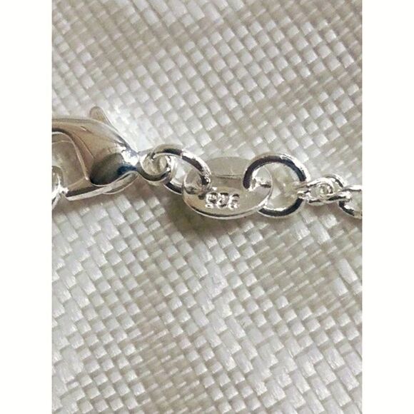 BLUE LACE AGATE STONE HAND CRAFTED WIRE WRAPPED PENDANT SILVER CHAIN NECKLACE - Picture 4 of 5